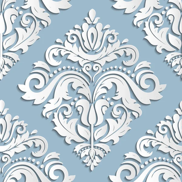 Seamless Vector Light Blue White Oriental Ornament Oriental Traditional Pattern — Stock Vector