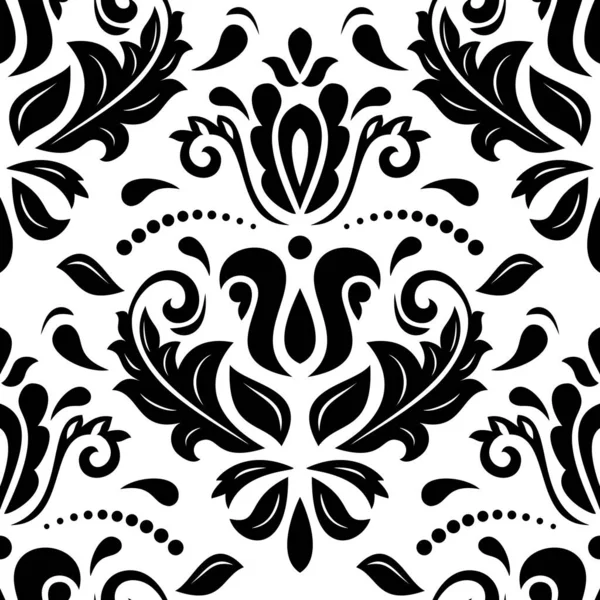 Stock vector Classic seamless vector pattern. Damask orient ornament. Classic vintage black and white background. Orient pattern for fabric, wallpapers and packaging