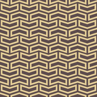 Kahverengi ve altın oklu geometrik vektör deseni. Geometrik modern süs. Kusursuz soyut arkaplan