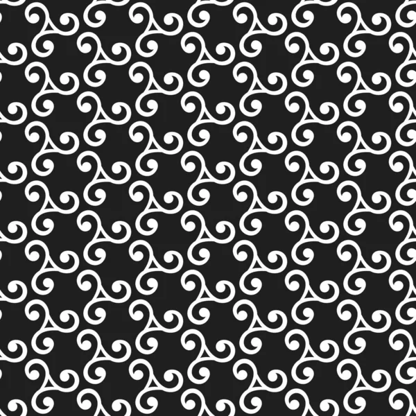 Безшовний Векторний Темний Орнамент Сучасний Хвилястий Чорно Білий Фон Геометричний — стоковий вектор
