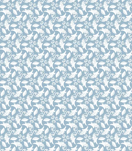 Bloemen Lichtblauwe Witte Vector Ornament Naadloze Abstracte Klassieke Achtergrond Met — Stockvector