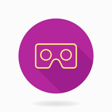 Kusursuz mor vektör ve VR logolu altın desen. Sanal gerçeklik logoları