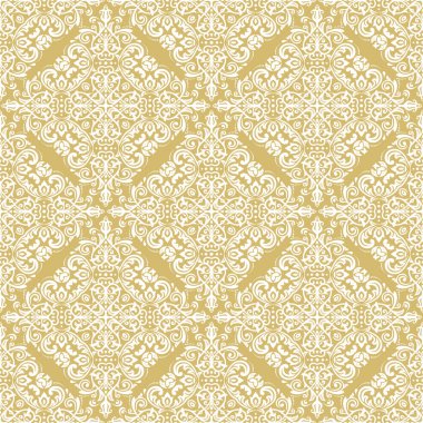 Orient vektör klasik desen. Klasik elementlerle kusursuz soyut bir arkaplan. Doğu sarı ve beyaz desenli. Duvar kağıtları ve ambalaj için süs