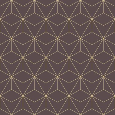 Seamless geometric background for your designs. Modern vector brown and yellow ornament. Geometric abstract pattern