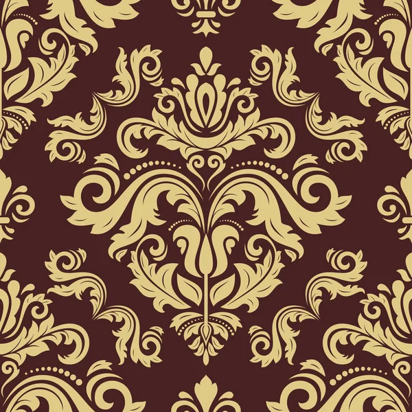 stock vector Orient vector classic pattern. Seamless abstract background with vintage elements. Orient brown and golden pattern. Ornament for wallpapers and packaging