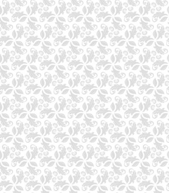 Çiçek vektör süsü. Hafif çiçekli kusursuz soyut klasik arka plan. Çiçek elementlerinin tekrarlandığı desen. Duvar kağıdı ve ambalaj için süs