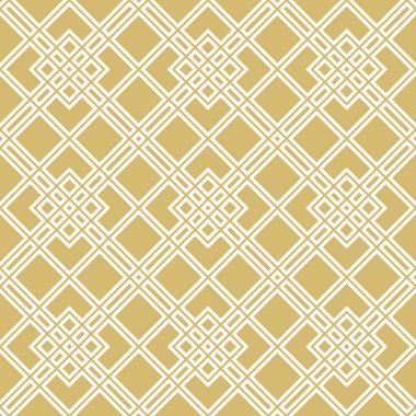 Kusursuz geometrik soyut vektör deseni eşkenler. Geometrik sarı ve beyaz modern süsler. Kusursuz modern arkaplan