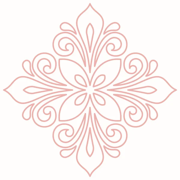 Orientální Vektorový Ornament Arabeskami Květinovými Prvky Tradiční Růžová Klasická Ozdoba — Stockový vektor