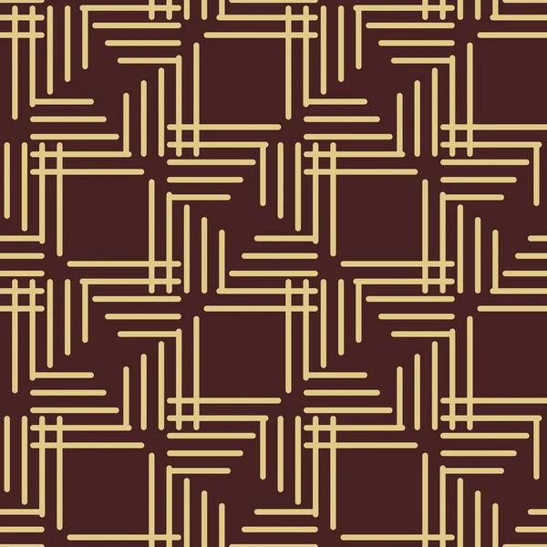 为您的设计提供无缝几何背景 现代向量褐色和金黄色装饰 几何抽象模式 — 图库矢量图片