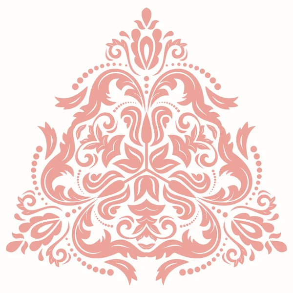 Orientální Vektorový Ornament Arabeskami Květinovými Prvky Tradiční Klasický Trojúhelníkový Růžový — Stockový vektor