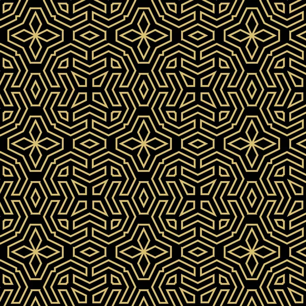 Бесшовный Геометрический Фон Ваших Проектов Современный Векторный Чёрно Золотой Орнамент — стоковый вектор