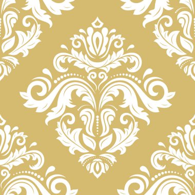 Orient vektör klasik desen. Klasik elementlerle kusursuz soyut bir arkaplan. Oryantasyon düzeni. Duvar kağıtları ve ambalaj için süs