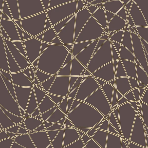 波状線の幾何学的ベクトル抽象パターン 幾何学的な現代の茶色と黄色の装飾デザインと背景 — ストックベクタ