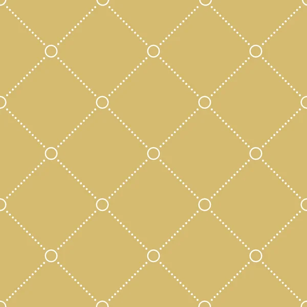 幾何学的点線ベクトル黄金と白のパターン 壁紙や背景のためのシームレス抽象的な現代的なテクスチャ — ストックベクタ