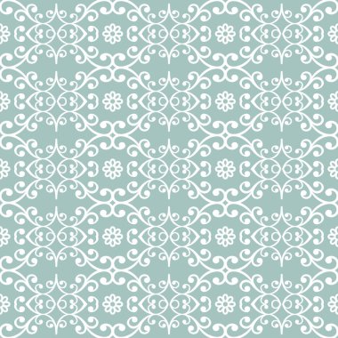 Klasik kusursuz vektör deseni. Damask oryantasyon ışık bkue ve beyaz süs. Klasik klasik klasik arka plan. Kumaş, duvar kâğıtları ve ambalaj için doğu deseni