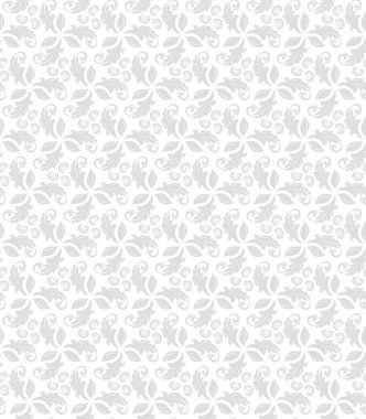 Çiçek vektör süsü. Çiçekli kusursuz soyut klasik arka plan. Tekrarlayan ışık yapraklı desen. Duvar kağıdı ve ambalaj için süs