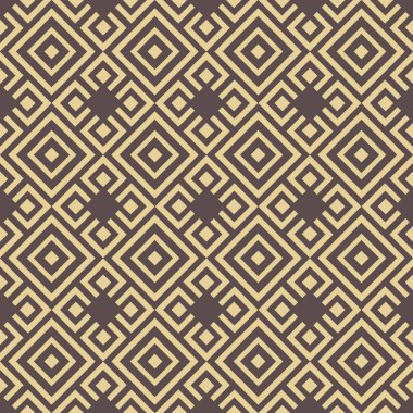 Kusursuz geometrik soyut vektör deseni eşkenler. Geometrik modern kahverengi ve altın renkli süsler. Kusursuz modern arkaplan