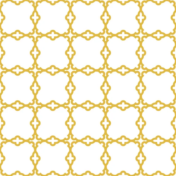Nahtloses Vektorornament Arabischen Stil Geometrische Abstrakte Goldene Und Weiße Hintergrund — Stockvektor