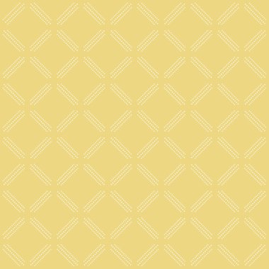 Geometrik noktalı vektör sarı ve beyaz desen. Duvar kağıtları ve arka planlar için kusursuz soyut modern doku