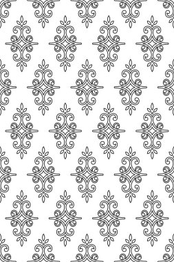 Orient vektör klasik desen. Klasik elementlerle kusursuz soyut bir arkaplan. Doğulu siyah beyaz desen. Duvar kağıtları ve ambalaj için süs