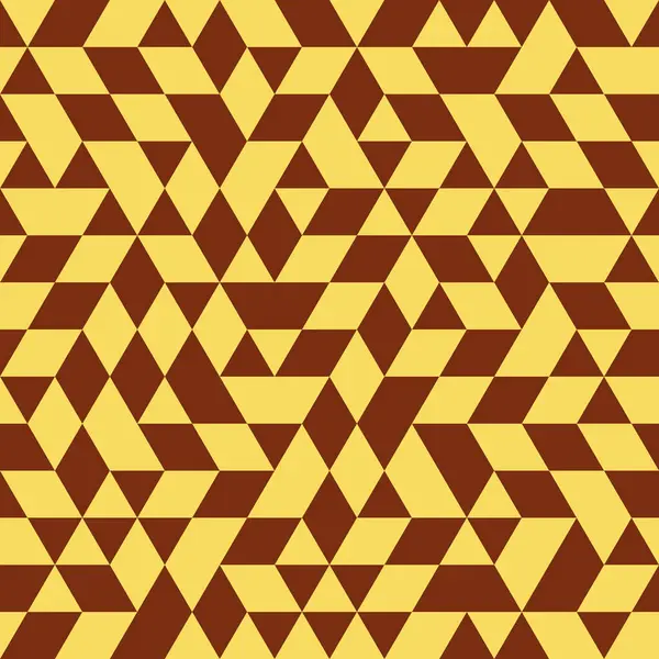 带有褐色和金黄色三角形的几何矢量图案 几何现代装饰品 无缝隙的抽象背景 矢量图形