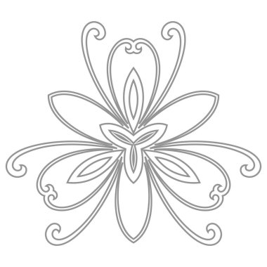 Arabesk çiçekli siyah beyaz desenli çiçek vektörü. Soyut klasik oryantal süs. Klasik klasik kalıp