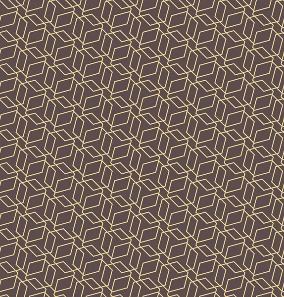 幾何学的な抽象ベクトル六角形のシームレスな背景 幾何学的な現代茶色および金色の装飾 シームレスなモダンパターン — ストックベクタ