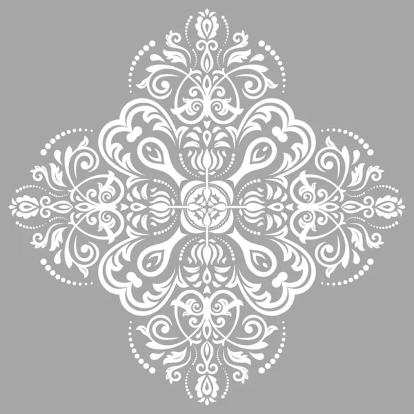 Elegant Vintage Vector Ornament Classic Style Abstract Traditional Gray White — Stock Vector