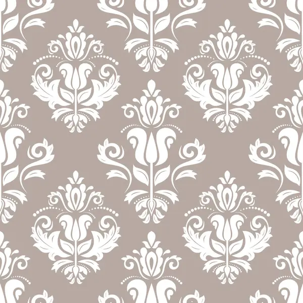 Orient Vektor Klassisches Braunes Und Weißes Muster Nahtloser Abstrakter Hintergrund Stockillustration