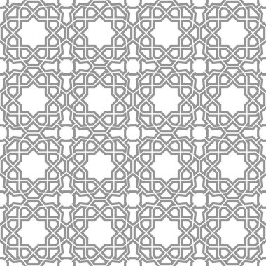 Tasarımlarınız için kusursuz geometrik arkaplan. Modern vektör gümüş ve beyaz süs. Geometrik soyut desen