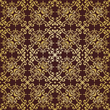Klasik kusursuz vektör deseni. Damask oryantasyon süsü. Klasik klasik klasik arka plan. Kumaş, duvar kâğıtları ve ambalaj için doğu deseni