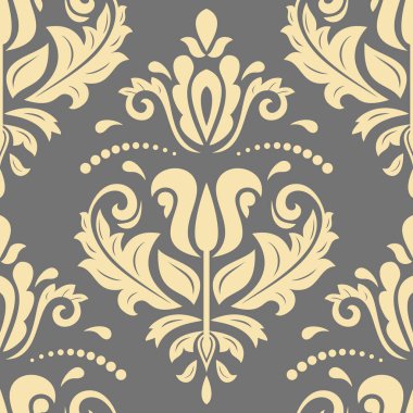 Orient vektör klasik desen. Klasik elementlerle kusursuz soyut bir arkaplan. Oryantasyon düzeni. Süslü barogue duvar kağıdı