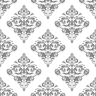 Orient vektör klasik desen. Klasik elementlerle kusursuz soyut bir arkaplan. Doğu gümüş desenli. Süslü barogue duvar kağıdı