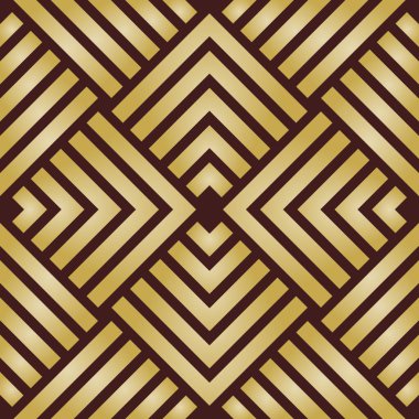 Tasarımlarınız için kusursuz geometrik arkaplan. Modern vektör kahverengi altın süs. Geometrik soyut desen