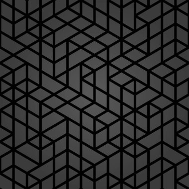 Tasarımlarınız için kusursuz geometrik arkaplan. Modern vektör koyu süsü. Geometrik soyut siyah desen