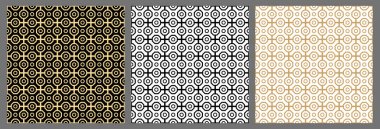 Bir dizi geometrik dikişsiz desen. Geometrik vektör soyut süs koleksiyonu. Tekrarlayan elementlere sahip bir dizi modern arka plan