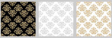 Klasik kusursuz vektör desenleri. Oryantasyon renkli süs koleksiyonu. Klasik vintage arka planlar. Oryantasyon desenleri