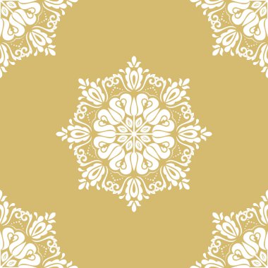 Klasik kusursuz vektör deseni. Damask oryantasyon süsü. Klasik klasik klasik arka plan. Kumaş, duvar kâğıtları ve ambalaj için doğu deseni