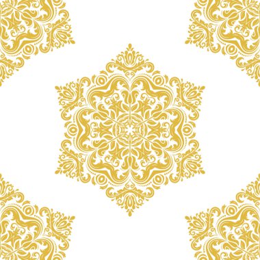 Orient vektör klasik desen. Klasik elementlerle kusursuz soyut bir arkaplan. Oryantasyon düzeni. Duvar kağıdı için süs