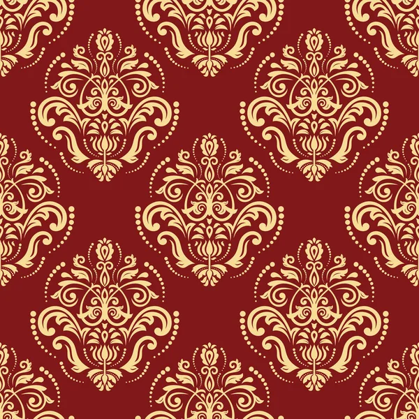 Orient vektör klasik desen. Klasik elementlerle kusursuz soyut bir arkaplan. Orient kırmızı altın desen. Duvar kağıdı için süs