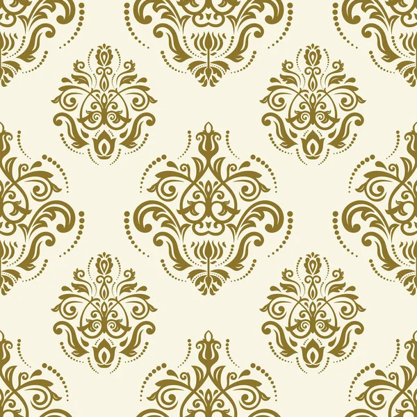 Klasik kusursuz vektör deseni. Damask oryantasyon süsü. Klasik klasik klasik altın arka plan. Kumaş, duvar kâğıtları ve ambalaj için doğu deseni