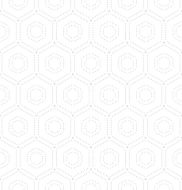 Geometrik tekrarlayan vektör ışığı süslemesi altıgen noktalı elementlerle. Geometrik modern süs. Kusursuz soyut modern desen