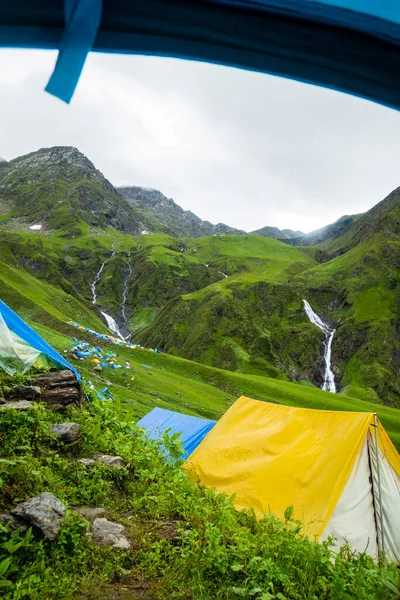July 14Th 2022 Himachal Pradesh India Multiple Colorful Tents Bheem — Stock Photo, Image