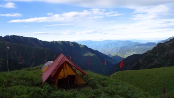 Luglio 2022 Himachal Pradesh India Tende Campi Con Bellissimi Paesaggi — Video Stock