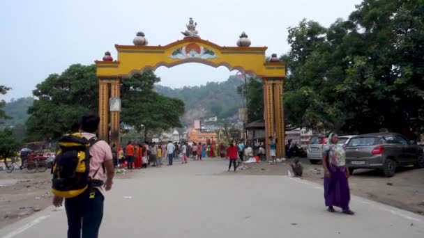 Července 2022 Haridwar Indie Vstupní Brána Gau Ghat Břehu Řeky — Stock video