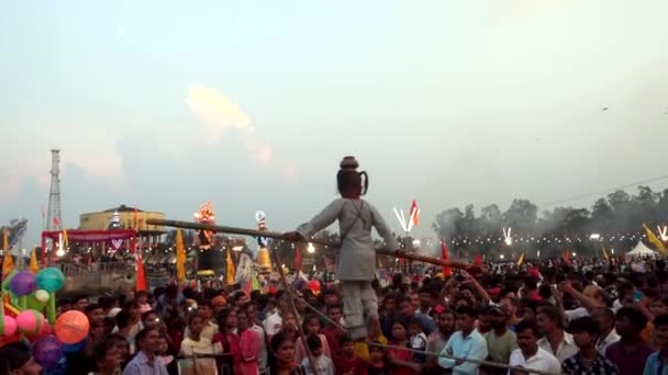 October 19Th 2022 Dehradun Uttarakhand India Small Girl Performing Rope — Stock Video