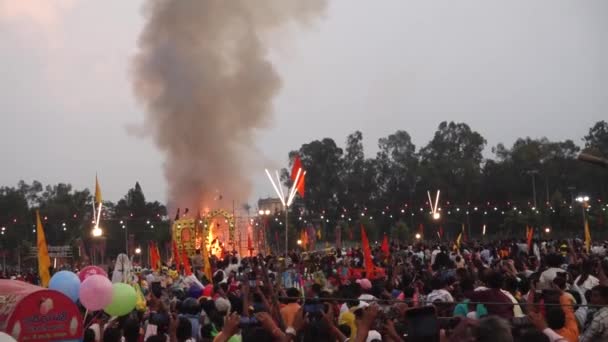 Октября 2022 Года Дехрадун Уттаракханд Индия Равана Кумбкарана Мегнатх Огне — стоковое видео
