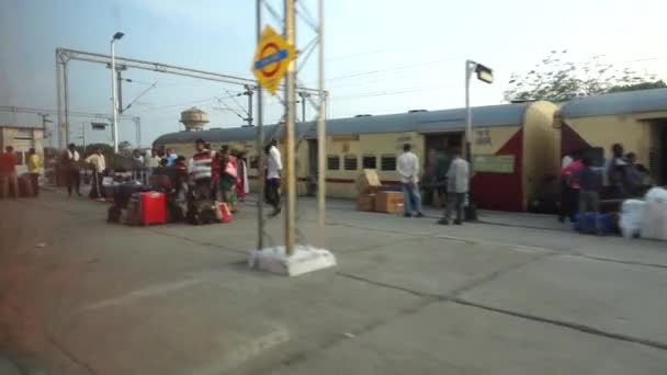 Julio 2022 Jammu Kashmir India Tren Que Sale Plataforma Jammu — Vídeos de Stock