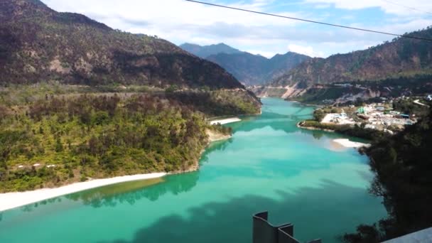 Januar 2022 Srinagar Indien Alaknanda Fluss Zwischen Srinagar Und Rudraprayag — Stockvideo