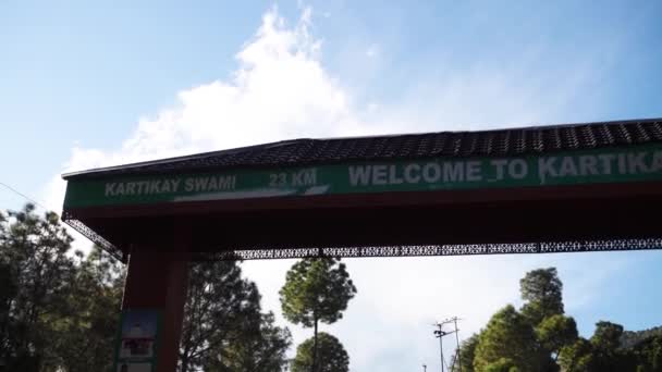 Uttarakhand Indiában 2022 Január Belépés Kartik Swami Hindu Zarándokútra Uttarakhand — Stock videók